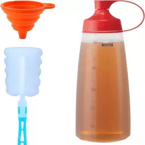 소스용 조미료 압착 병 팬케이크 반죽 플라스틱 - 와이드 마우스 키친 케첩 머스타드 스퀴트 빈 디스펜서