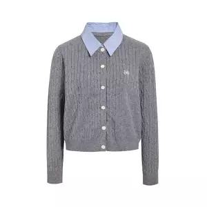 [JJ지고트](광주신세계)[S/S버전] 시그니처 카라 레이어드 케이블 가디건 GS4N1PO411