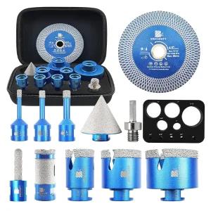 타일 홀 톱 키트 - 도자기 세라믹 대리석 화강암 및 다이아몬드 블레이드용 BRSCHNITT 코어 드릴 비트 1/4