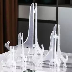 투명 플라스틱 액자 받침대 거치대 접시 진열 장식 1P