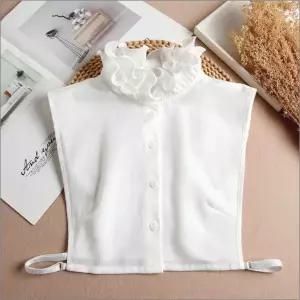 레이스 블라우스 이너셔츠 페이크카라 여자 레이어드 프릴