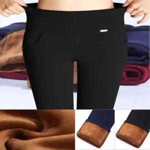 여성 겨울 허리밴딩 기모 세미바지 슬림핏 융털 안감 여자츄리닝바지