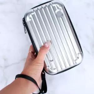 미니 하드캐리어파우치 실버 화장품파우치 약파우치 여행용압축팩