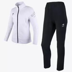 흰색집업+블랙바지 여자 흰색자켓츄리닝세트 감각있는 캠퍼스패션 캐주얼룩 코디하기편한 투피스트레이닝복