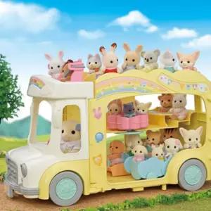 실바니안 패밀리 써니캐슬 아기유치원 3층 버스 인형 피규어 장난감