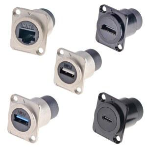 1PC 금속 RJ45 HD CAT6 패널 장착 유형 USB 소켓 네트워크 커넥터 전자 모듈