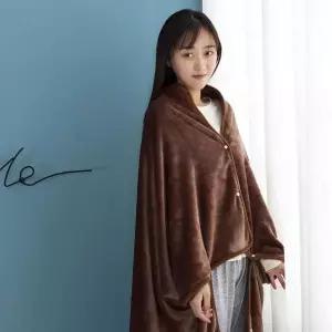 단추 극세사 망토 담요 100x150cm 여행 슬리핑 WFLOQYY