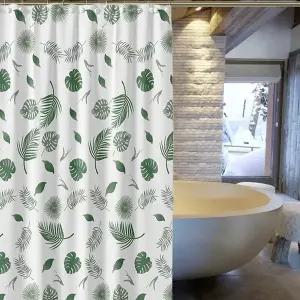 그린바쓰 욕실 샤워커튼 나뭇잎 욕조가리개 150x180cm WFLOQJ8