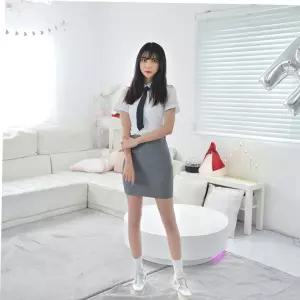 여중생교복 교복몰 (하복)스판 연그레이 교복치마 교복 학생복