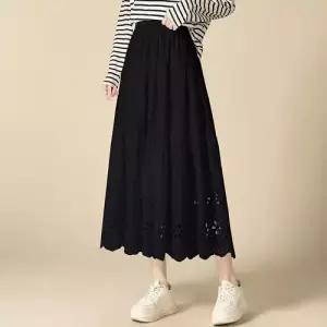 스커트 여사친 롱 케이크 자수 봄여름 러블리 레이스 플리츠 펀칭 다올2