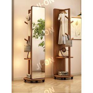 원목 전신거울 행거 미니 가정용 스탠드 회전 회전원목행거