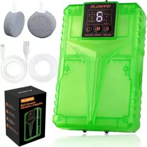 3000mAh 배터리가 장착된 미끼 버킷용 플러스이노 충전식 에어레이터 밀도가 높은 기포용 XXL 스톤이