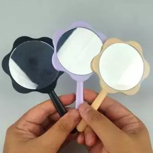 bns 휴대용 미니 손거울 원형 손잡이 거울 WFLIQ1C