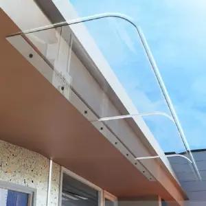 처마 차양막 투명 비가림 어닝 발코니 캐노피 테라스 폴리카 설치 루프탑