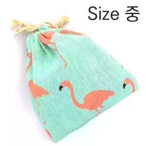 린넨 파우치 홍학 중 정리 선물 포장