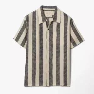 [롯데백화점]샌프란시스코마켓 [KARDO 카르도] CHINTAN OPEN COLLAR SHIRT (STRIPE) BLACK/KDF1M40000A98