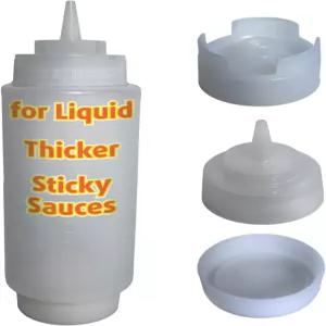 스퀴즈 조미료 병 - 케첩 머스타드 소스 오일 및 드레싱용 상업용 플라스틱 디스펜서용 쉬운 리필 정밀