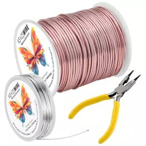 16 게이지 1.5mm 알루미늄 와이어 164피트 50M KSVZS 공예 조각 전기자 주얼리 제작용 3-in-1 18