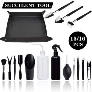 정원 화분 키트 7-16PCS 즙이 많은 식물 도구 세트 원예 매트 꽃 분재 이식 묘목 손