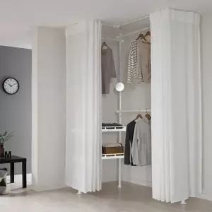 [왕자행거]왕자 네오스페이스 (코너형 드레스룸 3P 밀폐선반형) 플레인 크림...