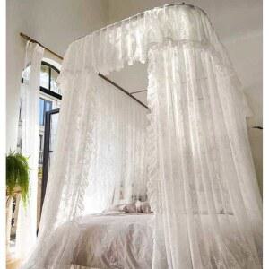 공주 침대 캐노피 사각모기장 공주님 지붕텐트 공주침대