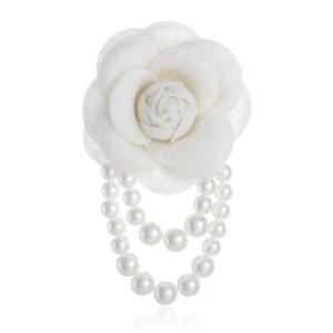 빈티지 동백 진주 태슬 브로치 팔찌 보헤미안 진주 안전핀 팔찌 플라워 헤어핀 헤드피스 숄 핀 고급스러운 우아한 라펠 핀 웨딩 파티 드레스 액세서리 여성용