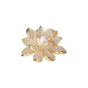 크리스탈 레드 플라워 여성용 핀 우아한 에나멜 라인스톤 플로럴 브로치 핀 패션 주얼리 파티 댄스 결혼식 연회 브로치 여성용 선물