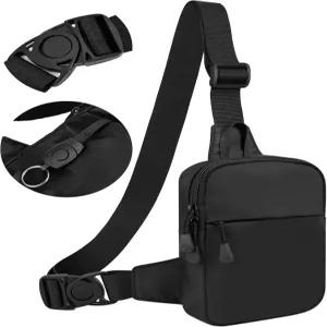 남성용 JIPIMON 미니 슬링백 방수 소형 크로스바디백 경량 여행용 데일리 캐리 가슴 가방 (블랙)