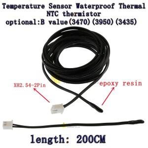 1pcs NTC 서미스터 200CM B3950 3470 3435 1% 5K 10K 20K 방수 디지털 온도 센서 프로브 열 케이블