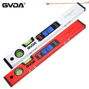GVDA 디지털 마그네틱 레벨 360 도 각도기 각도 파인더 알루미늄 400mm 전자 경사계 눈금자 LED 디스플레이
