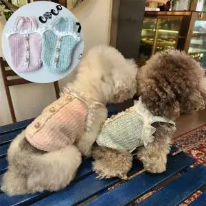 강아지 외출복 실내복 산책옷 금장단추 포인트룩