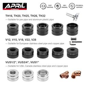 Pex 피팅용 유압 파이프 압착 조 TH U  Cooper Cube용 V M VAU VUS 프레스 금형