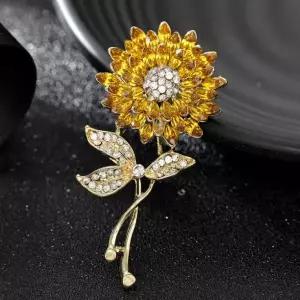 브로치 뱃지 옷핀 여성 중년 고급 해바라기 WFLIYBB