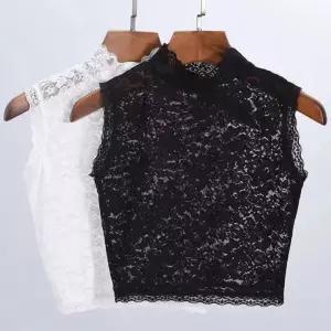 레이스 목폴라 이너나시 민소매 폴라티 터틀넥 반목