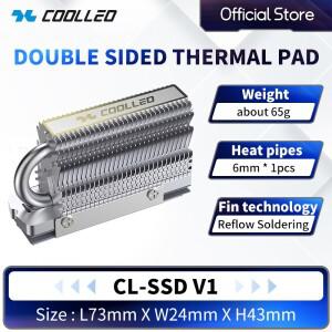 쿨레오 HR-09 M.2 2280 SSD 히트싱크 완전 전기도금 리플로우 용접 AGHP 호환히트파이프 NVMe 쿨러