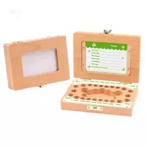 아기유치보관함천연원목소재뚜껑투명창어린이이름날짜기록칸출산육아기념품선물용치아정리함