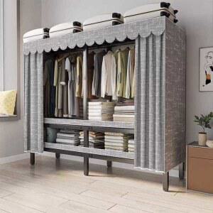 비키니옷장 시스템 헹거 커버형 조립식 원룸 드레스룸 라떼