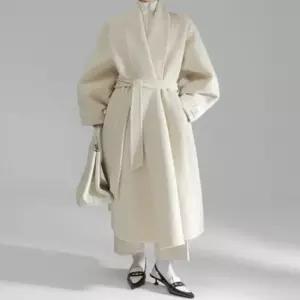 [옷은날개] 원숄더 울 블렌드 로브 핸드메이드 코트 3color 롱 핸드메이드 벨티드 빅카라 오버핏 로브