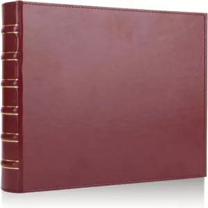 LETVPVOW 빈티지 하드백 3 링 바인더 1인치 프로페셔널 가죽 개의 8.5인치 x 11인치 사진 앨범 가정 학교