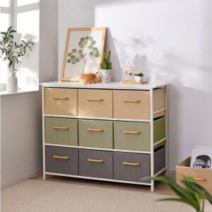 라탄서랍장 원목 모듈 원룸 정리함 패브릭 수납함 안방 라탄