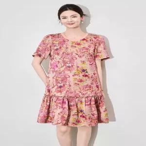 여성 원피스 여름 쉬폰 라운드넥 반팔 향운사 레이온 예쁜 궁중풍 정미 SPO마켓2