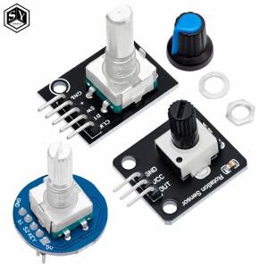 360도 로터리 엔코더 모듈 Arduino KY-040 RV09 EC11 손잡이 캡용 회전식 전위차계 아날로그