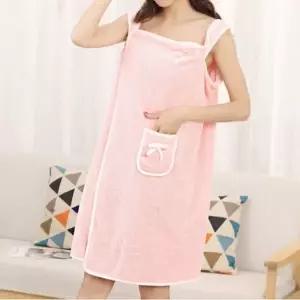 가운 핑크 샤워 원피스형 극세사