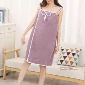 가운 퍼플 원피스형 극세사 샤워