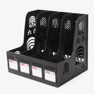 [JED] 파일꽂이 서류정리박스 블랙 4칸 파일박스 문서박스 서류박스 문서보관