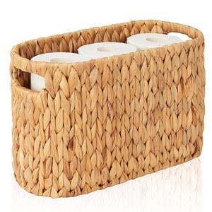 뷰트인 핸들이 스탠드 히아신스 보관 독립형 있는 홀더 화장지 보관함, 위커 바구니, 욕실용 바구니 6롤 천연수 페어리하우스