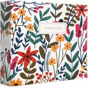 Jot Mark 사진 앨범 세트 - 200장의 4x6 투명 포켓 슬리브 6개의 탭 분할기 3링 바인더 8.5x9.5 야생화
