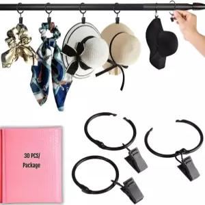 클립 스테인리스 스틸 오픈 서클 후크 커튼 30팩 걸이 파티 조명 거터 사진 캠핑 텐트 아트 크래프트