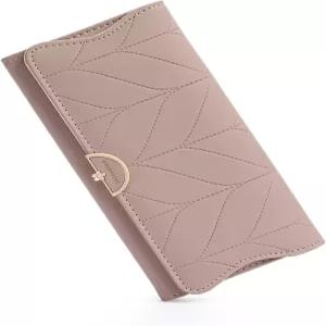 지퍼 코인 포켓 대두 샌드가 있는 여성용 RNIEGA 가죽 지갑 트라이폴드 RFID 차단 카드 홀더 클러치