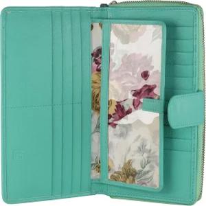 무 메라키 빅 팻 RFID 차단 가죽 정리함 여성용 체크북 지갑 - 클러치